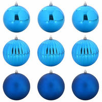 WEIHNACHTSKUGELSET XL 9 -teilig 15/15/15 cm Blau Kunststoff - Blau, Kunststoff (15/15/15cm) - vidaXL