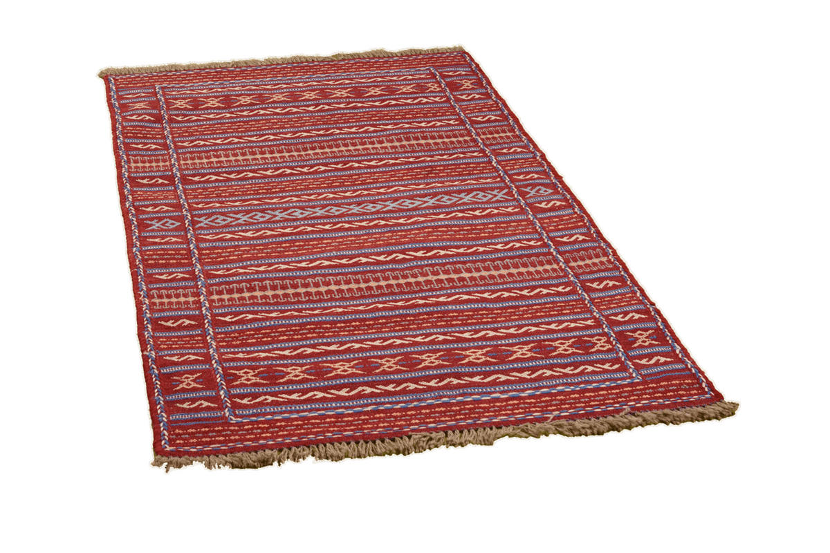 HANDWEBTEPPICH Kelim Kordi Mehrfarbig 120/83 cm Schurwolle - Multicolor, Textil (83/120cm) - Looma