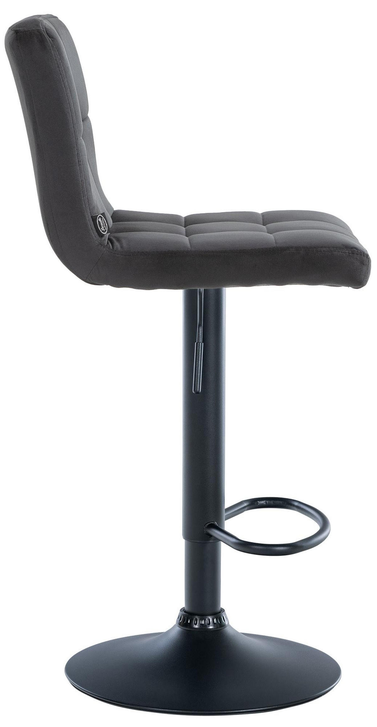 BARHOCKER Samt schwarz - Schwarz, Textil/Metall (46/94/47cm) - CLP