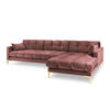 ECKSOFA rechts Mamaia aus Samt rosa 5 Sitzplätze - Pink, Textil (185/293cm) - Micadoni