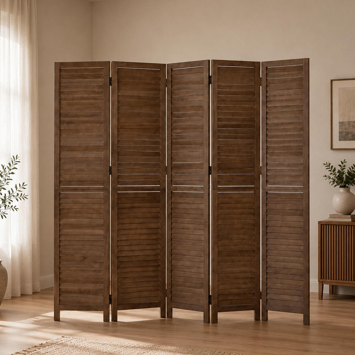 PARAVENT C30B Braun - Braun, Holz (202/180/10cm) - MCW