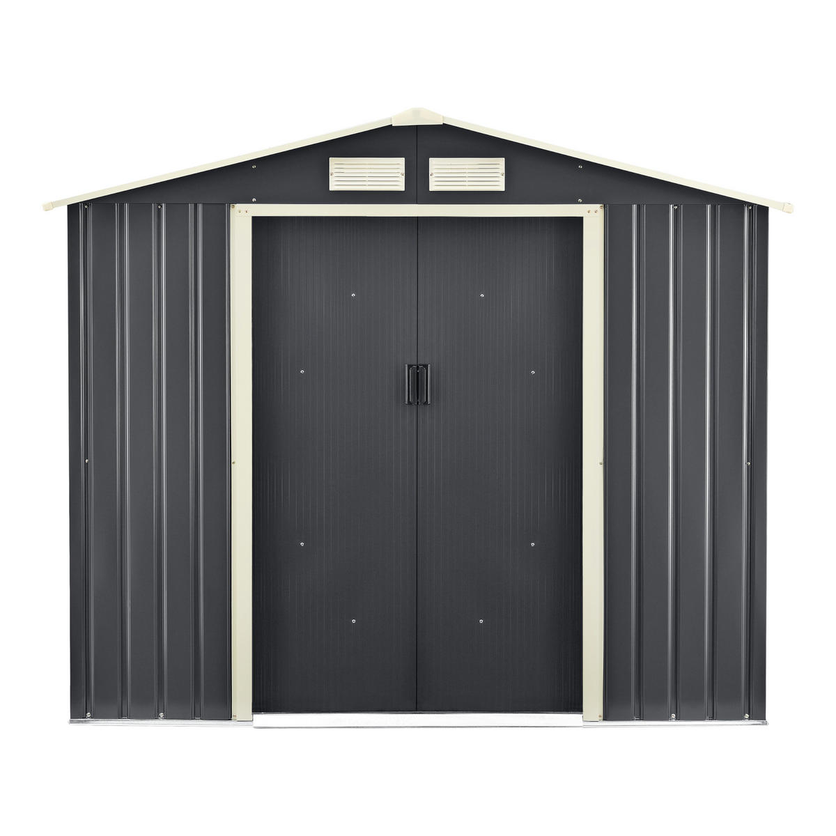 GARTENSCHUPPEN - Dunkelgrau, Metall (213/185/127cm) - [en.casa]