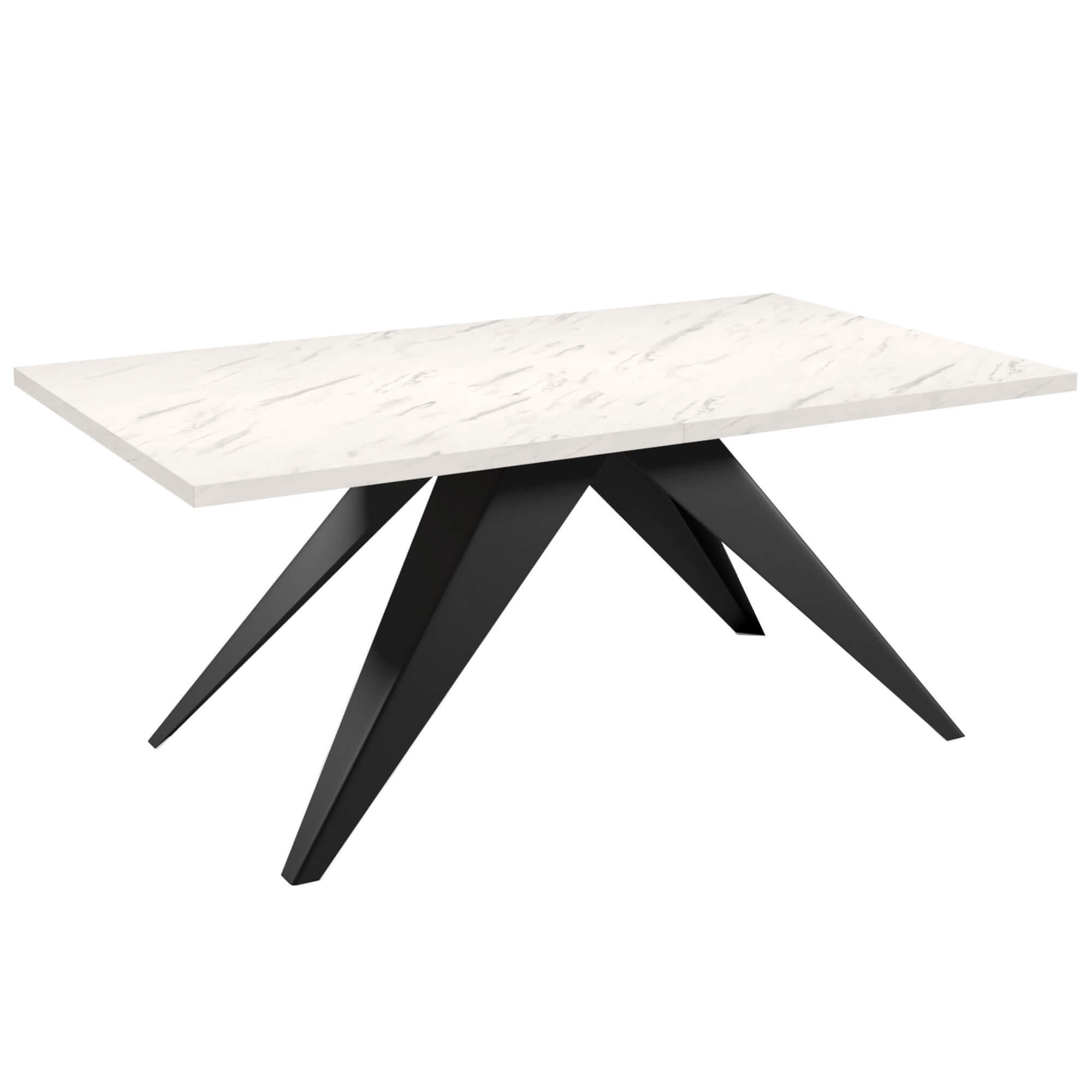ESSTISCHE SENTO - Schwarz/Weiß, Holzwerkstoff (90/160/76cm) - Meblini