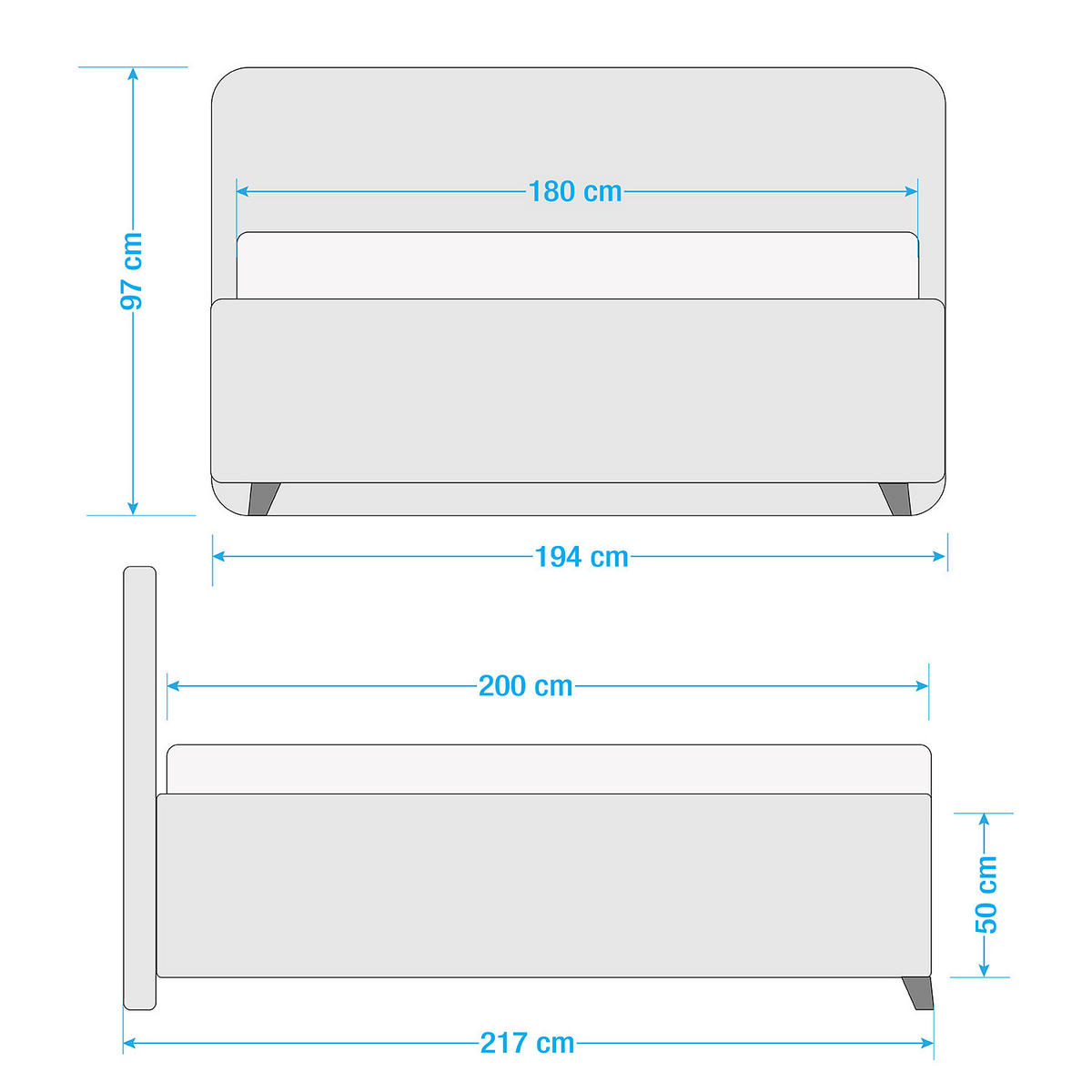 POLSTERBETT - Samt - Dunkelgrün, Textil (180/200cm) - home24