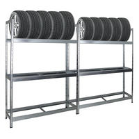REIFENREGAL Tiger XL 2er-Set mit 2x 200x150x45 cm 300 kg Fachlast bis zu 36 Reifen Verzinkt - Silberfarben, Metall (300/200/45cm) - PROREGAL