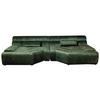 BIG SOFA MIT KISSEN TARA Grün Velvet - Grün, Textil (286/76/143cm) - KAWOLA