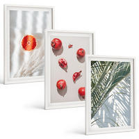 BILDER SET 3er Set - 40x60 cm Weißer Rahmen - Feiertagspalmenfrüchte - Weiß, Kunststoff (40/60cm) - TULUP