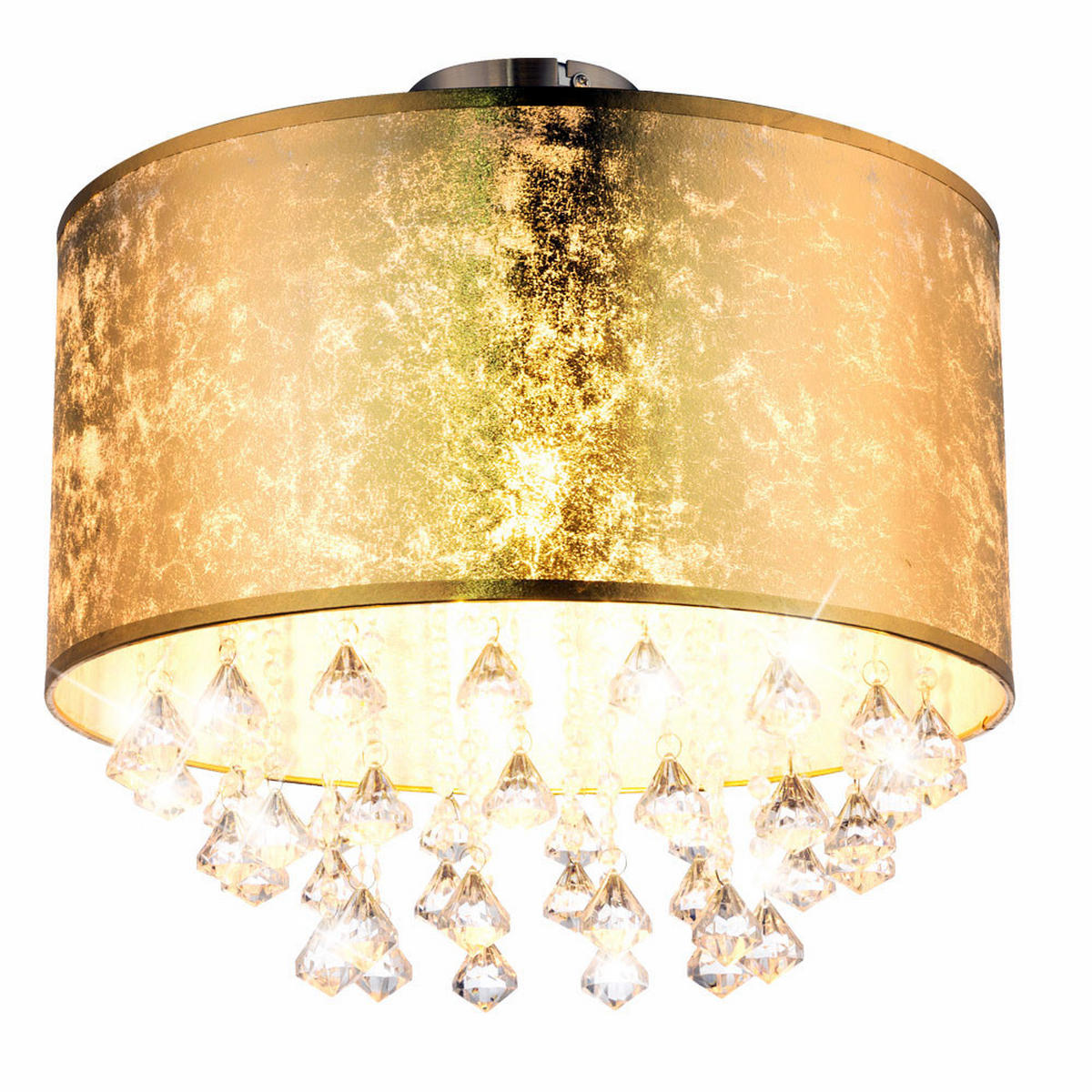 LED DECKENLEUCHTE AMY Textil Gold - Goldfarben, Metall (40/40/38cm) - Globo Lighting