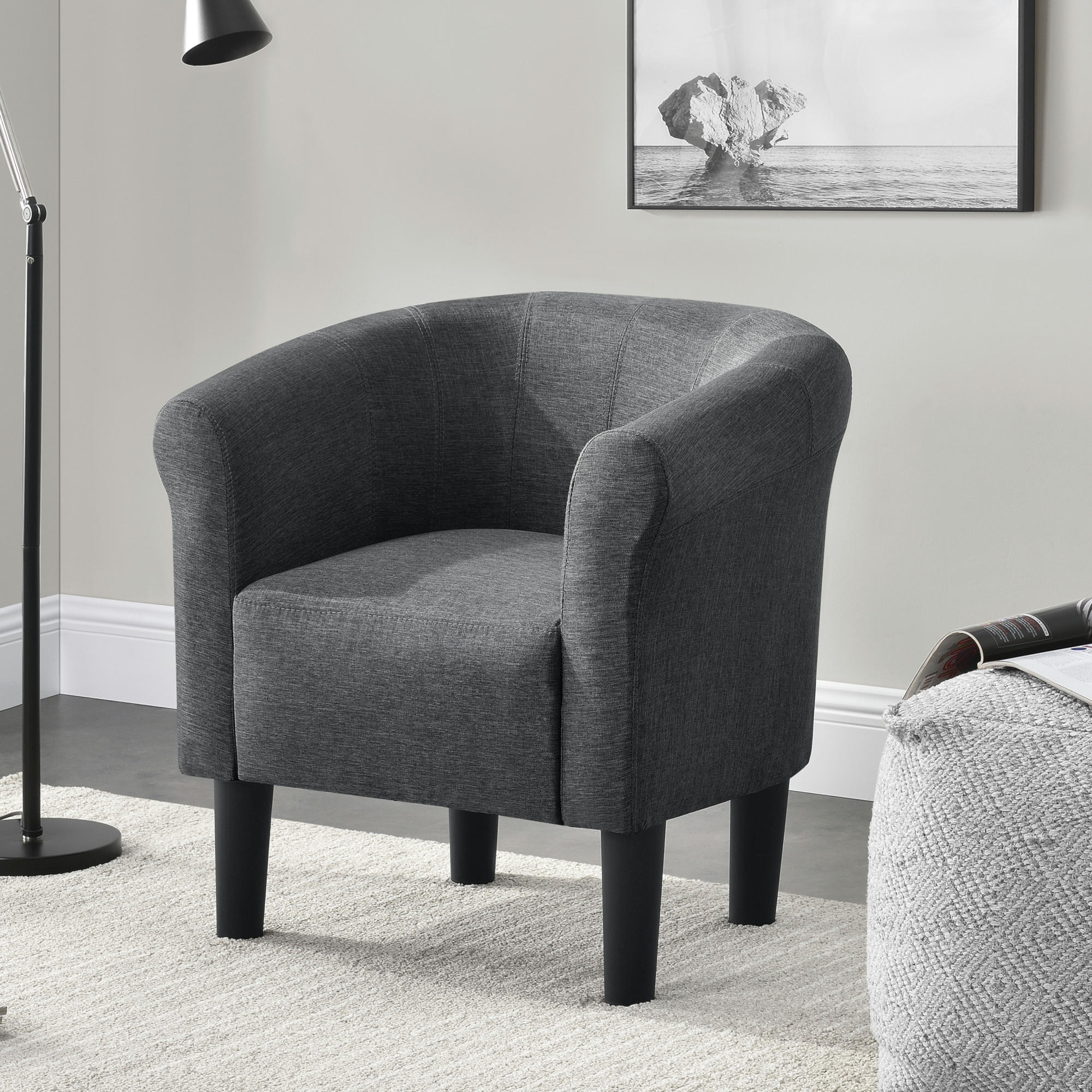 SESSEL Jelgava Textil Grau - Grau, Textil (70/70/58cm) - [en.casa]