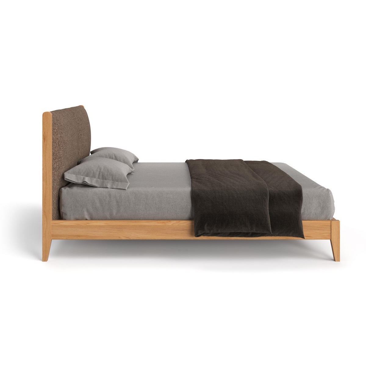 MASSIVHOLZBETT Vena aus Eiche 200x220 cm, Storm 18 - Eichefarben/Naturfarben, Holz (200/220cm) - Danzz