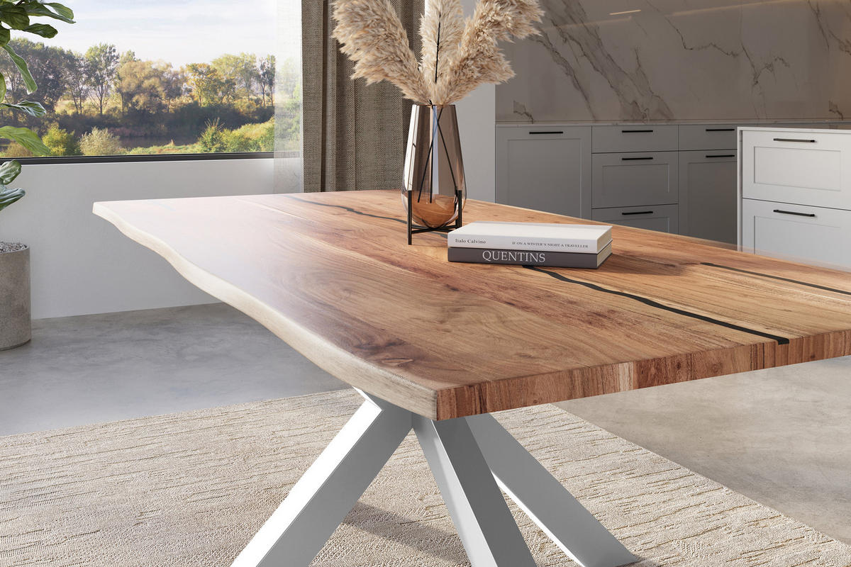 ESSTISCH POLLY - Beige/Naturfarben, Holz (100/220/77cm) - SAM