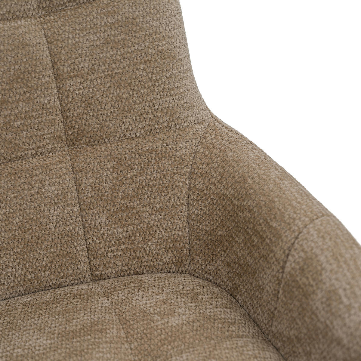 STUHL FUNO drehbar gepolsterter mit Steppung - beige - Chenille - Beige/Schwarz, Textil/Metall (58/87/60cm) - NEW HOME