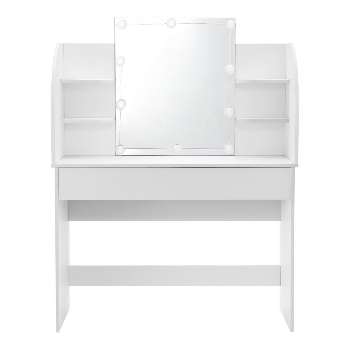SCHMINKTISCH Köla - Weiß, Holzwerkstoff (108/140/40cm) - [en.casa]