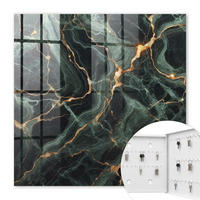 SCHLÜSSELBOX Weiß 30x30 cm – Türöffnung nach rechts - Marmor-Eleganz - Grün, Metall (30/30/5cm) - TULUP