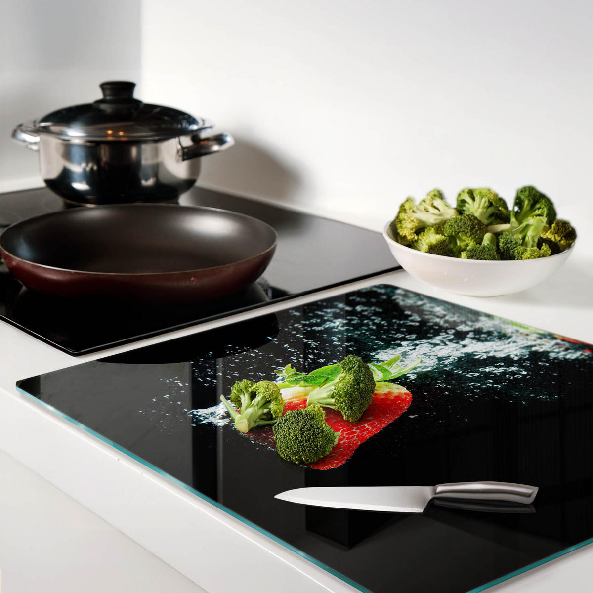 GLASPLATTE 60x52 cm Erdbeerwasser - Rot, Glas (60/0.4/52cm) - TULUP