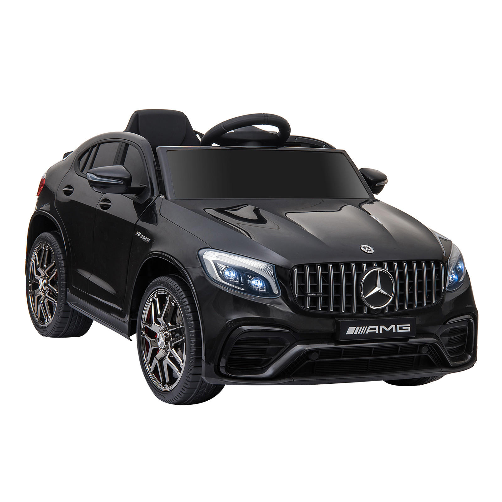 KINDER ELEKTROAUTO, Schwarz/Weiß, PP+ Metall - Schwarz, Kunststoff (115/70/55cm) - HOMCOM