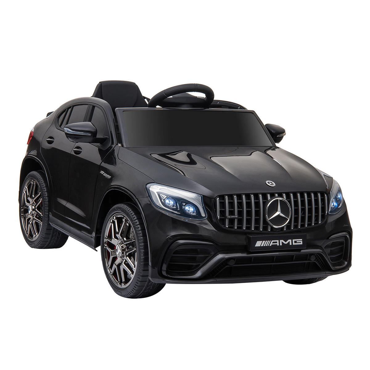 KINDER ELEKTROAUTO, Schwarz/Weiß, PP+ Metall - Schwarz, Kunststoff (115/70/55cm) - HOMCOM