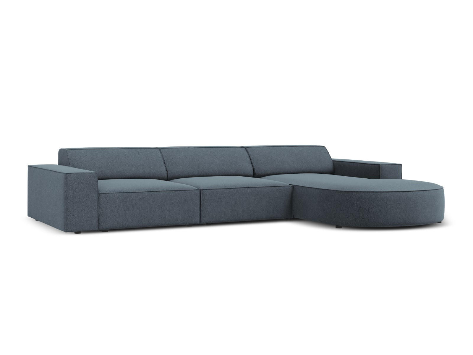 ECKSOFA rechts Jodie aus strukturiertem Stoff blau 4 Sitzplätze - Blau, Textil (166/284cm) - Micadoni
