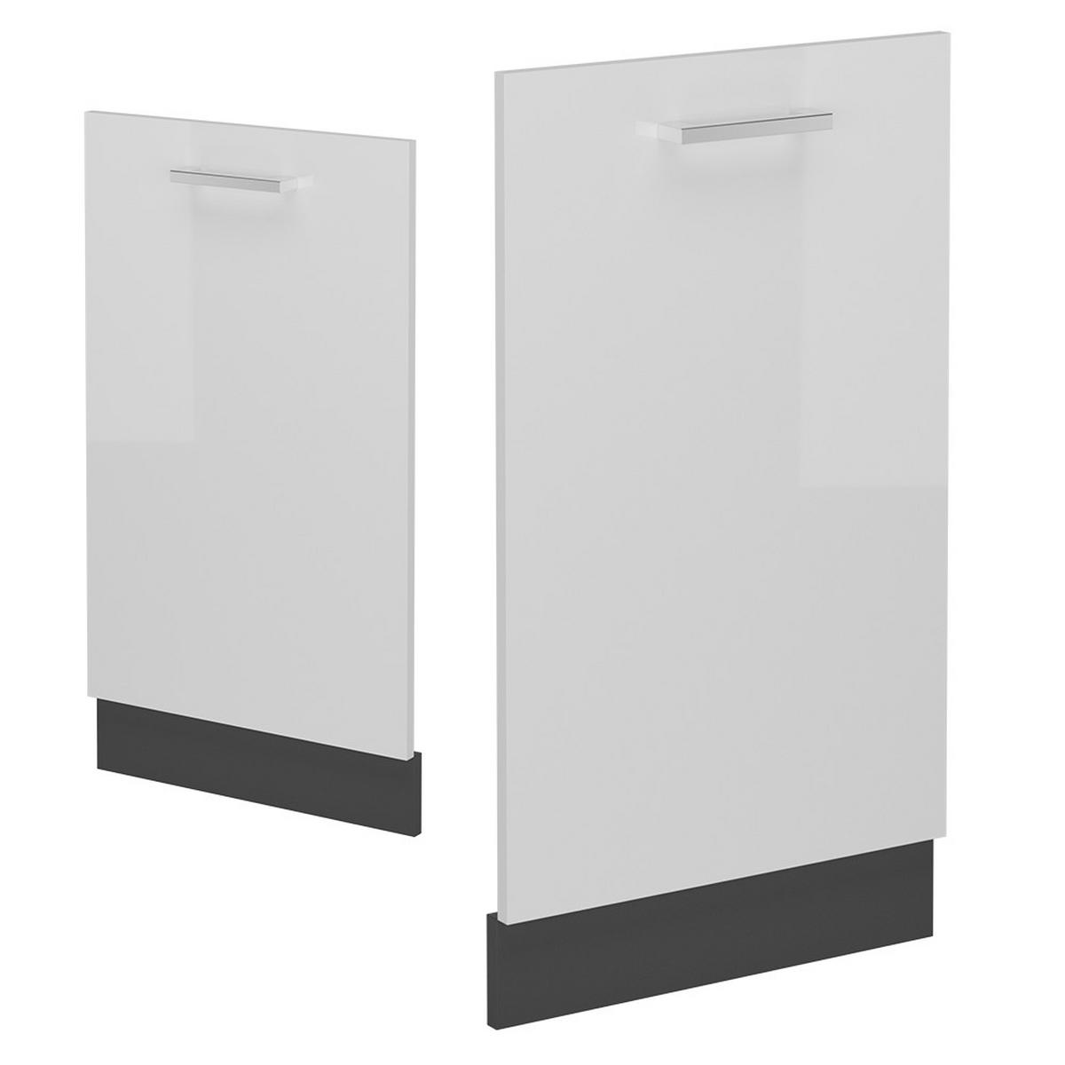 GESCHIRRSPÜLBLENDE R-Line Weiß Hochglanz 45 cm , AP Eiche - Weiß Hochglanz/Anthrazit, Holzwerkstoff (45/81.8/1.6cm) - Vicco