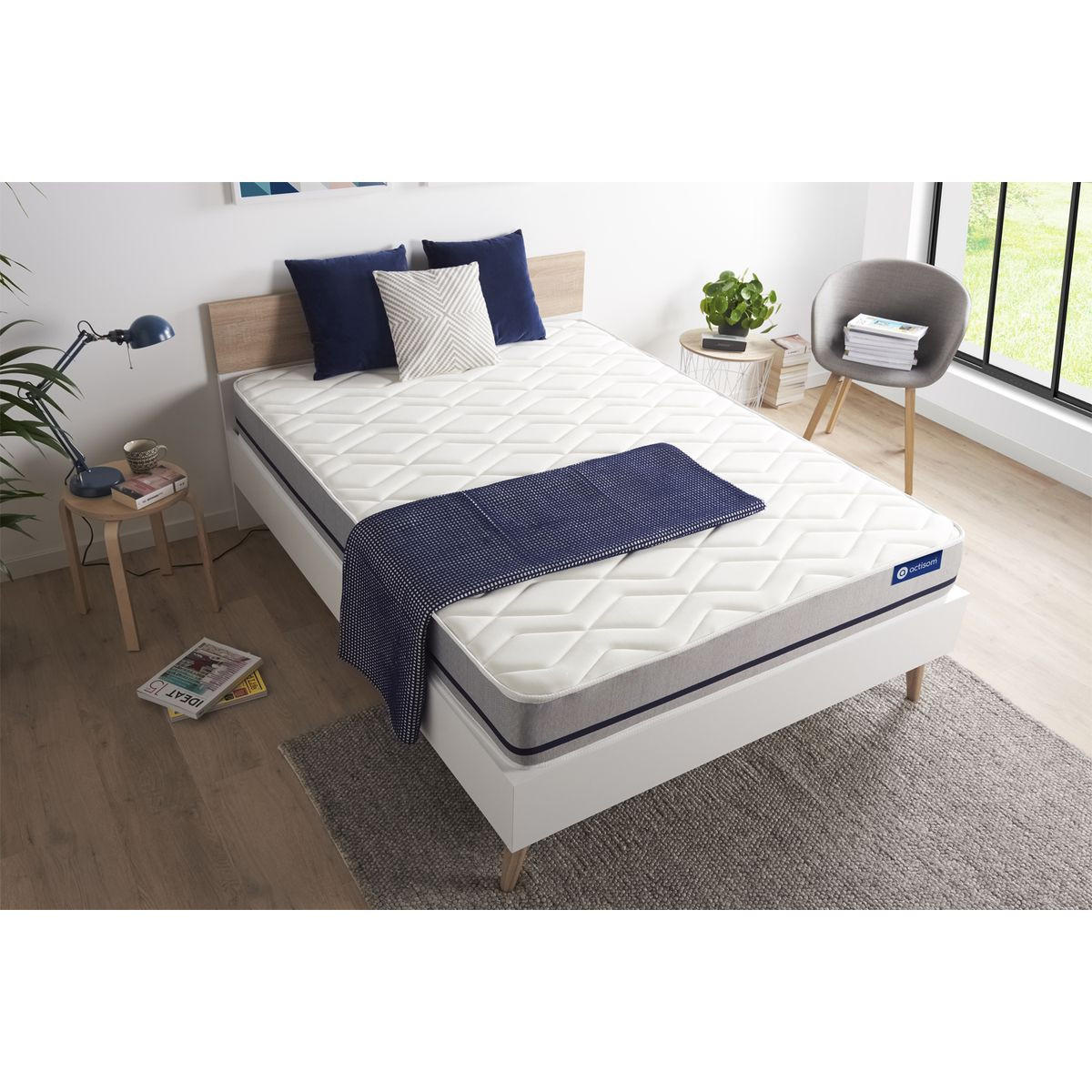 MATRATZE Actilatex soft Latex und Memory-Schaum 100 x 200 cm h2 - Weiß, Textil (100/200cm) - ACTISOM