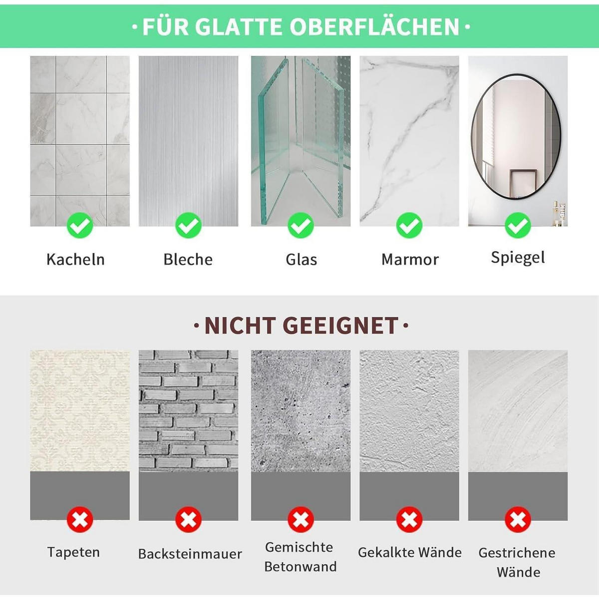 KLEBEHAKEN Edelstahl 4er Set Silber - Silberfarben, Metall (4.5/3/6cm)