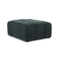 POUF Samt Stoff Blau - Petrol/Schwarz, Holzwerkstoff/Kunststoff (75/41/90cm) - Makamii