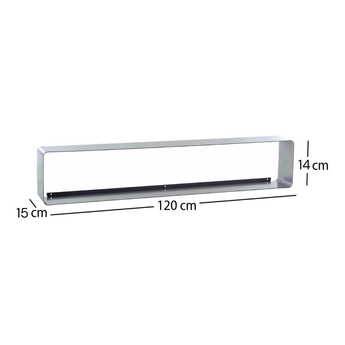 CD-REGAL CUBE 120 Metal, Lounge Design silber - Silberfarben, Metall (120/14/15cm) - DESIGN DELIGHTS