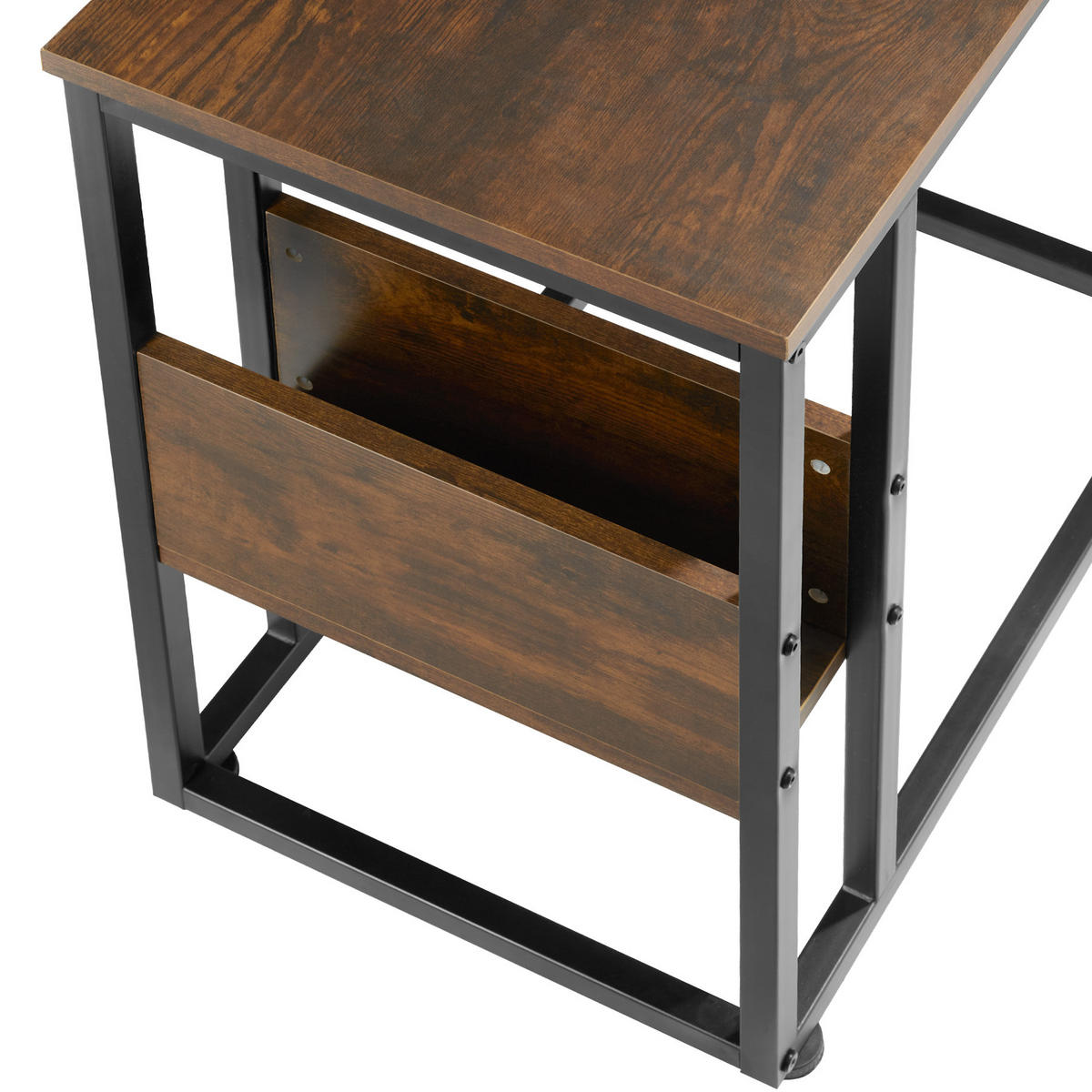 BEISTELLTISCH Wigan,55 x 36,5 x 60 cm,Industrial Holz dunkel, rustikal - Rostfarben, Holz (55/36.5/60cm) - tectake