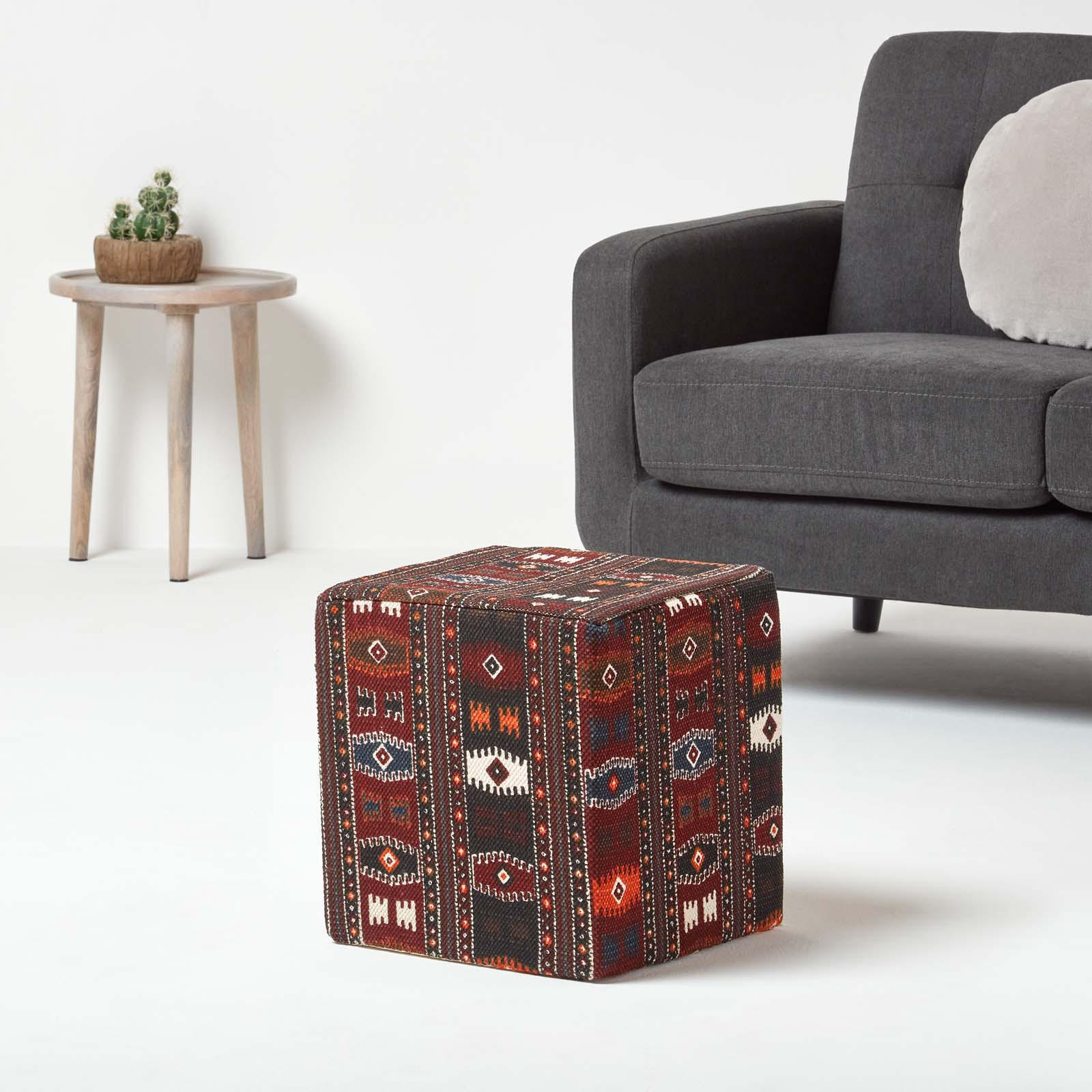 SITZWÜRFEL mit Kelim-Muster, 36/36/38 cm - Multicolor, Textil (36/38/36cm) - Homescapes