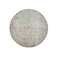 VINTAGE-TEPPICH Miray waschbar ø 160 cm rund - Türkis/Grau, Kunststoff (160/160cm) - benuta Nest