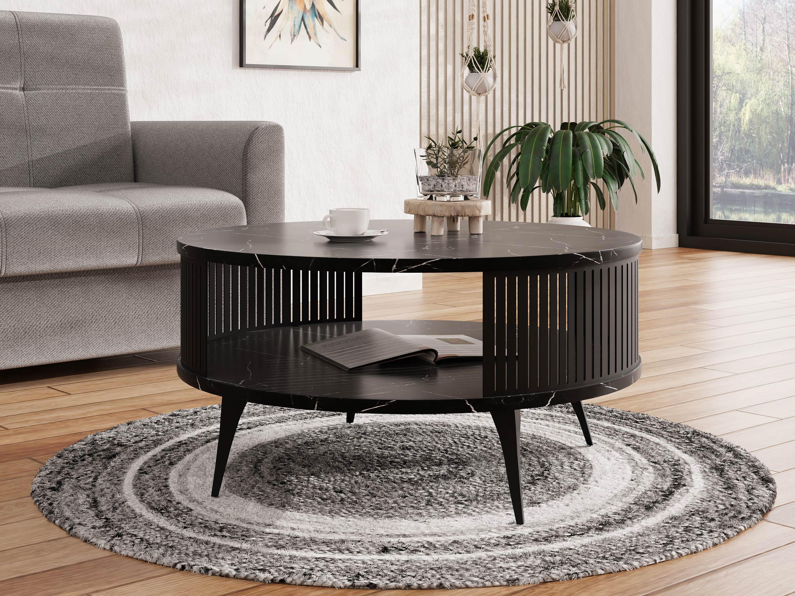 COUCHTISCH Roenni - Multicolor/Schwarz, Holzwerkstoff/Metall (75/75/30cm) - MIRJAN24