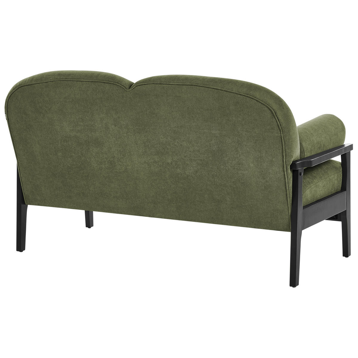 2-SITZER-SOFA Stoff Grün Pilarne - Schwarz/Grün, Textil (153/88/84cm) - Beliani