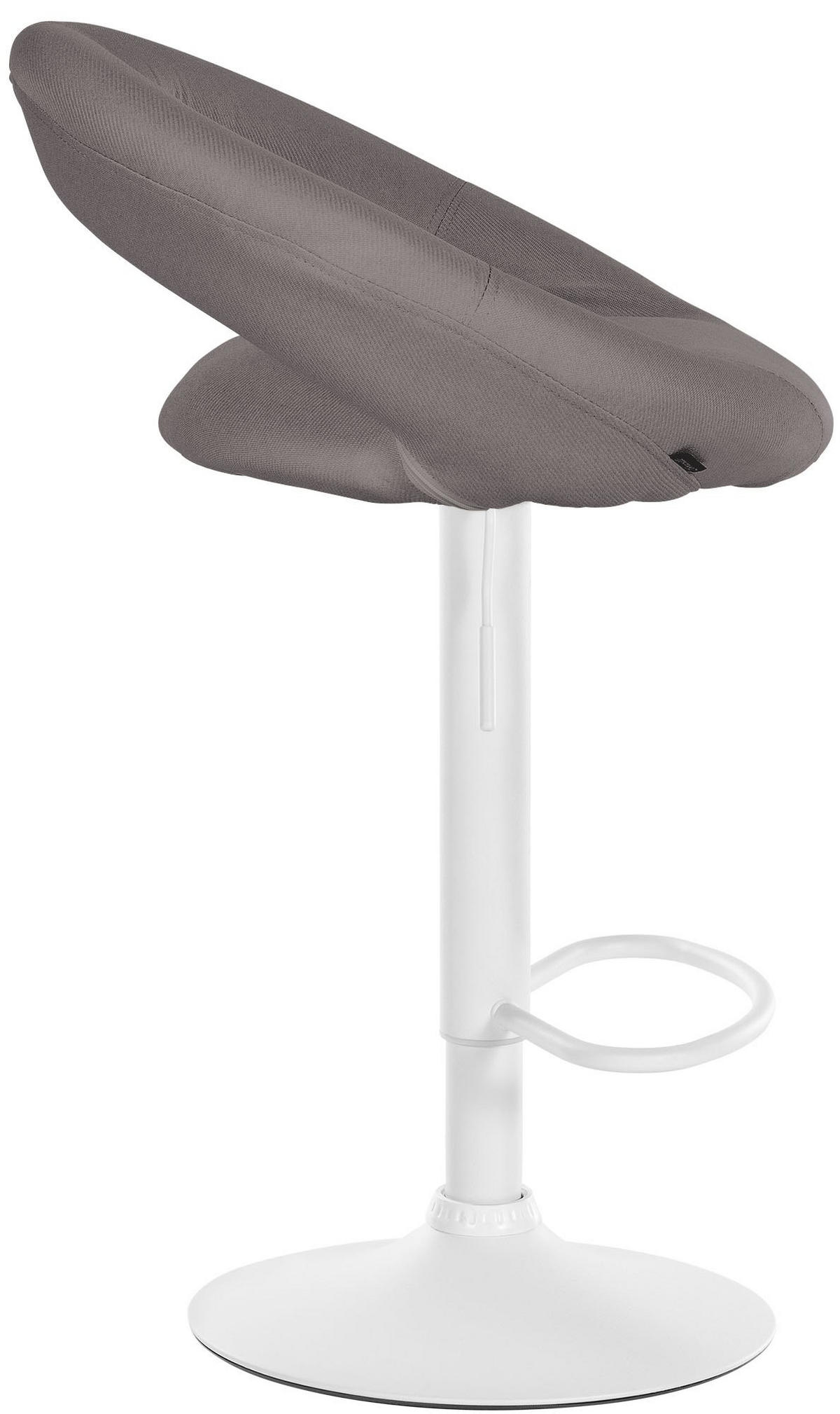 BARHOCKER Stoff grau - Weiß/Grau, Textil/Metall (52/77/47cm) - CLP