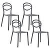 GARTENSTUHL 4er-Set Schwarz Covolo - Schwarz, Kunststoff (50/86/52cm) - Beliani
