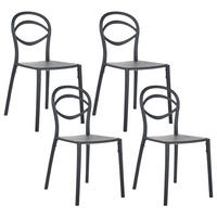 GARTENSTUHL 4er-Set Schwarz Covolo - Schwarz, Kunststoff (50/86/52cm) - Beliani