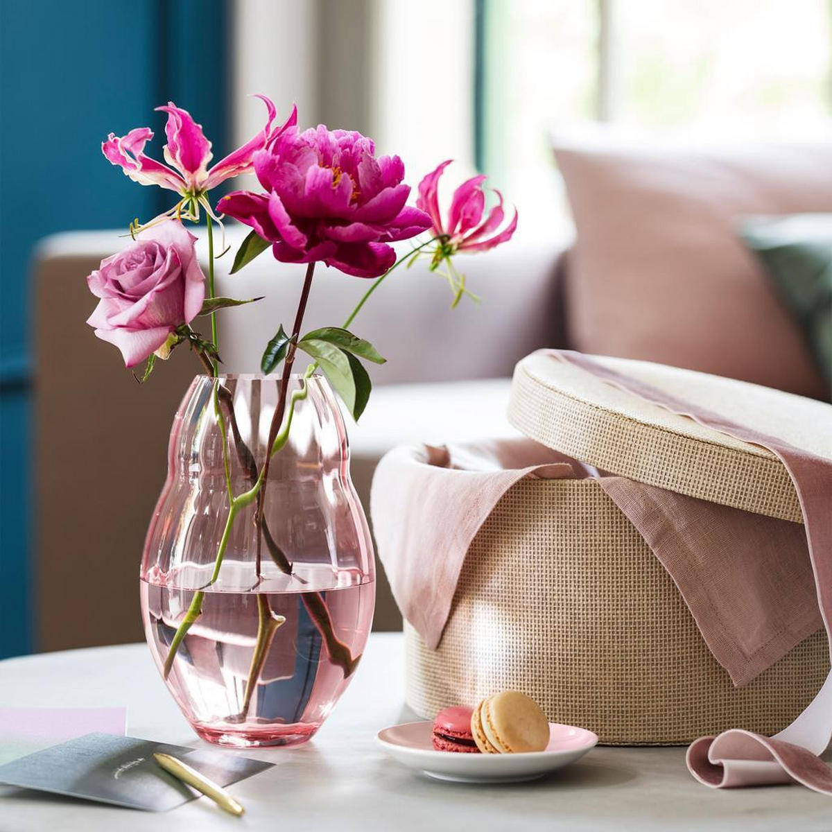 VASEN-SET Rose Garden Home rosé 17 cm & 20 cm 2er Set - Rosa, Glas (1cm) - Villeroy & Boch