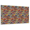 WANDPANEEL 100 x 50 cm Patchwork-Wellen - Multicolor/Dunkelrot, Textil (100/1.6/50cm) - TULUP