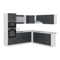 ECKKÜCHE IN L-FORM R-Line Schwarz Beton/Weiß 237 x 247 cm AP Marmor - Schwarz/Weiß, Holzwerkstoff (247/81.6/60cm) - Vicco