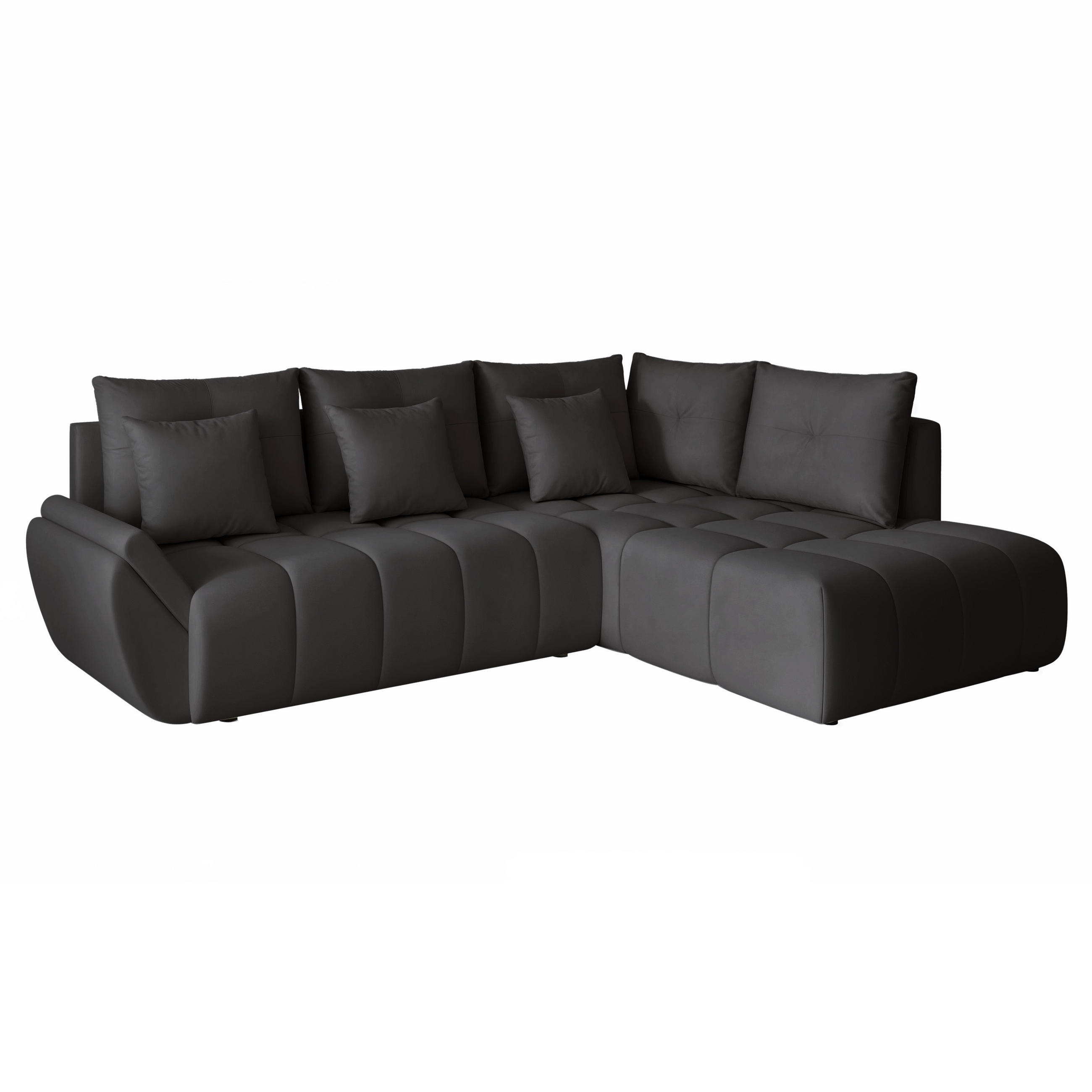 ECKSOFA DOLCE mit Schlaffunktion und Bettkasten Anthrazit - Anthrazit, Holzwerkstoff/Kunststoff (266/190cm) - Idohome
