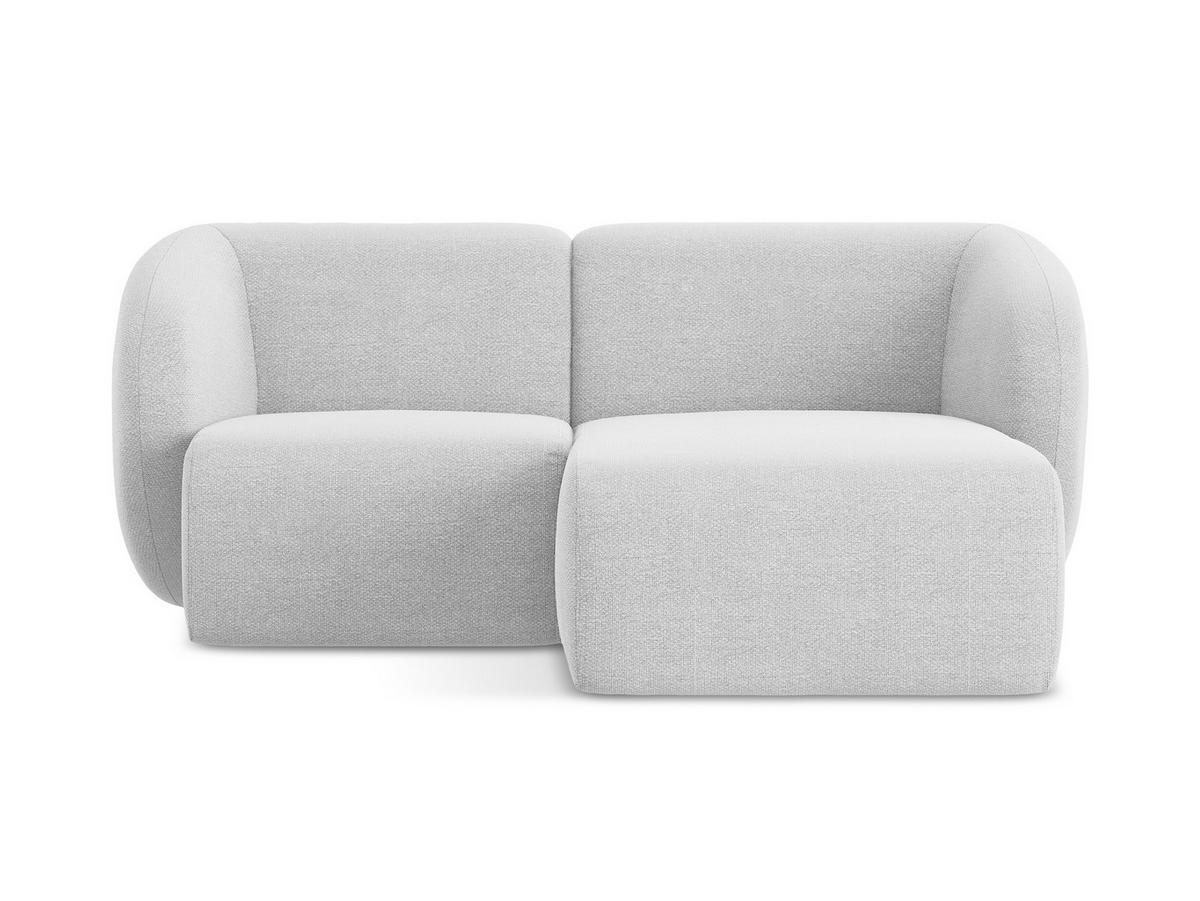 ECKSOFA Rechts Bouclé Stoff Grau - Silberfarben/Schwarz, Holzwerkstoff/Kunststoff (178/166cm) - Makamii