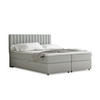 BOXBETT Everest grau 160 x 200 cm Doppelbett mit hochwertiger Bonell-Matratze und Topper - Hellgrau, Holz (160/200cm) - Panda Möbel