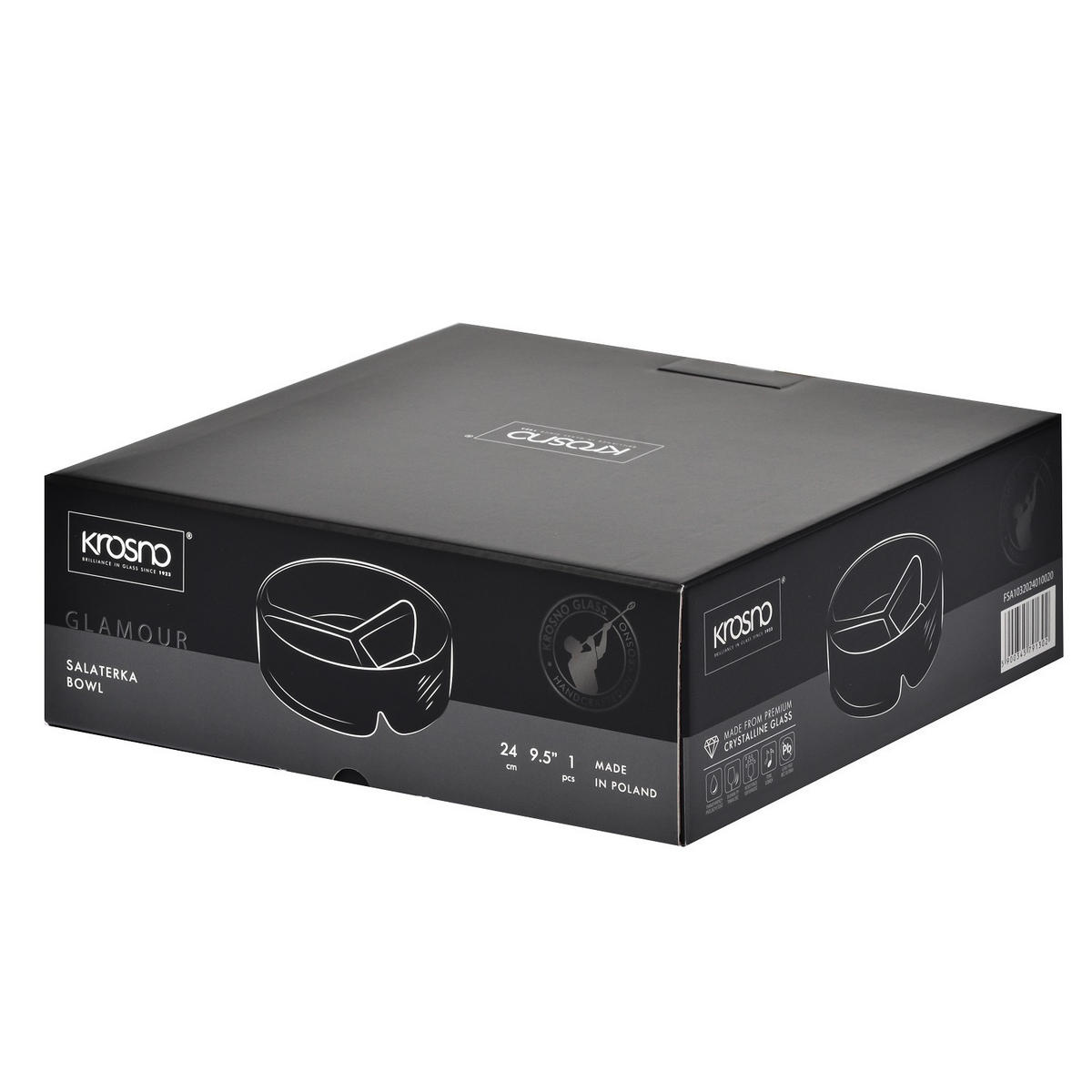 SALATSCHÜSSEL, 1 Stk., 24 cm, Handgemacht - Transparent, Glas (24/8/24cm) - Krosno Glass