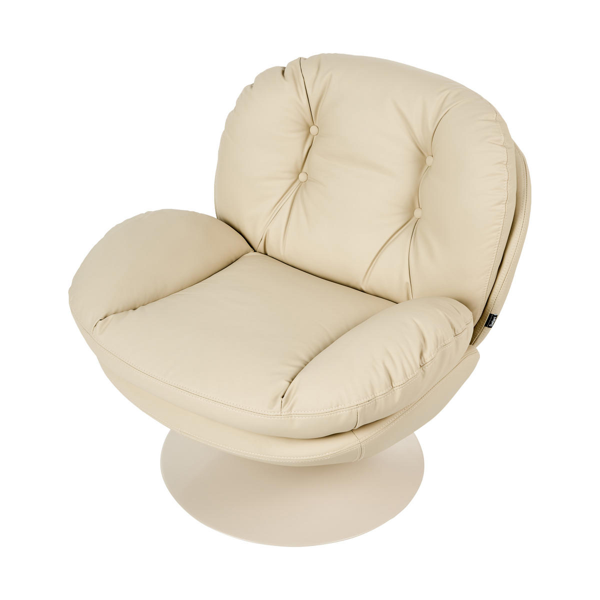 DREHSESSEL Kunstleder Beige Nolvik - Beige, Textil/Metall (82/82/85cm) - Beliani