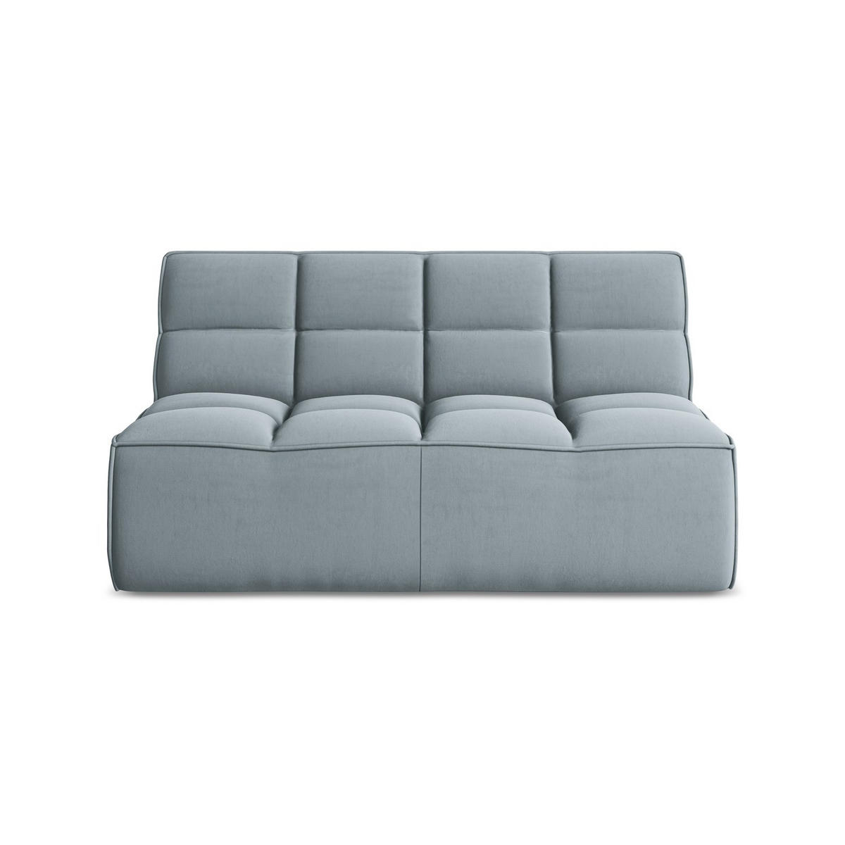 2-SITZER-SOFA Samt Stoff Blau - Blau/Schwarz, Kunststoff/Textil (160/75/93cm) - LaMiaSofa