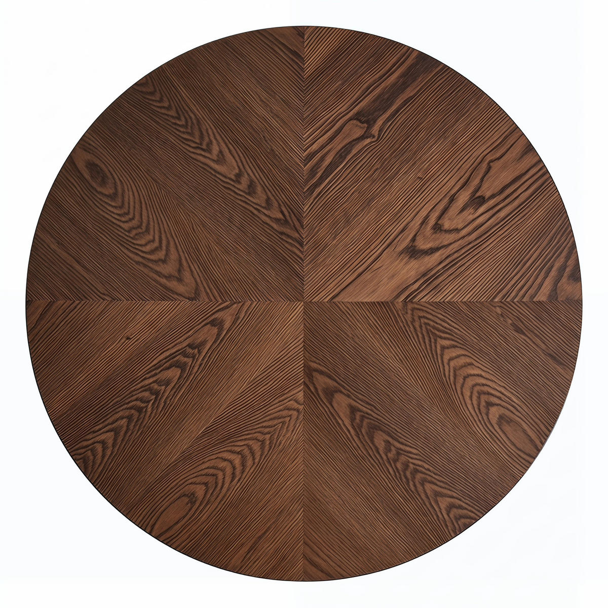 COUCHTISCH rund geriffelt Walnuss 78 cm mit Säulenfuß - Walnussfarben, Holzwerkstoff (78/78/38.5cm)
