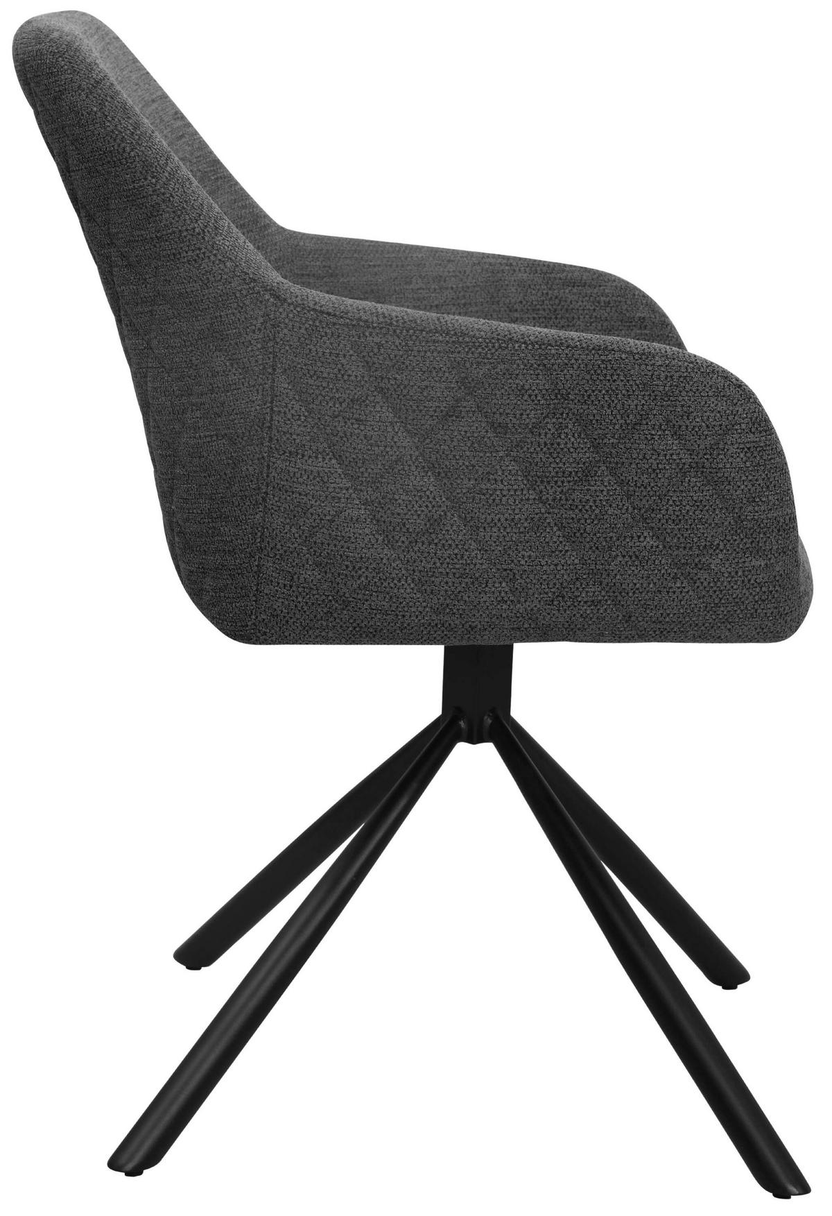 ESSZIMMERSTUHL Cuneo - Schwarz/Grau, Textil/Metall (56/85/60cm) - Mr. Deko