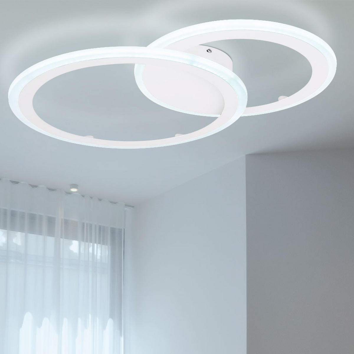 LED DECKENLEUCHTE FENNA Weiß Opal - Weiß, Metall (64.6/46.8/6cm)