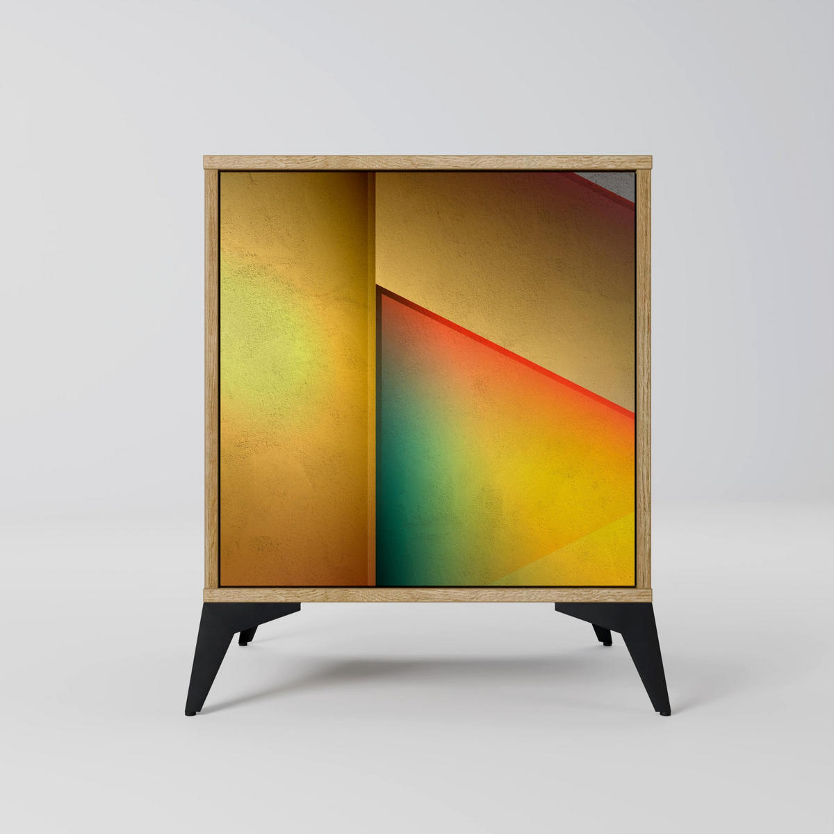 SIDEBOARD PIERCING SHARPNESS, Eichefarben, 57,5x42x57,5 cm, Ohne Füße - Eichefarben/Multicolor, Holzwerkstoff (57.5/57.5/42cm) - SpaceRebels