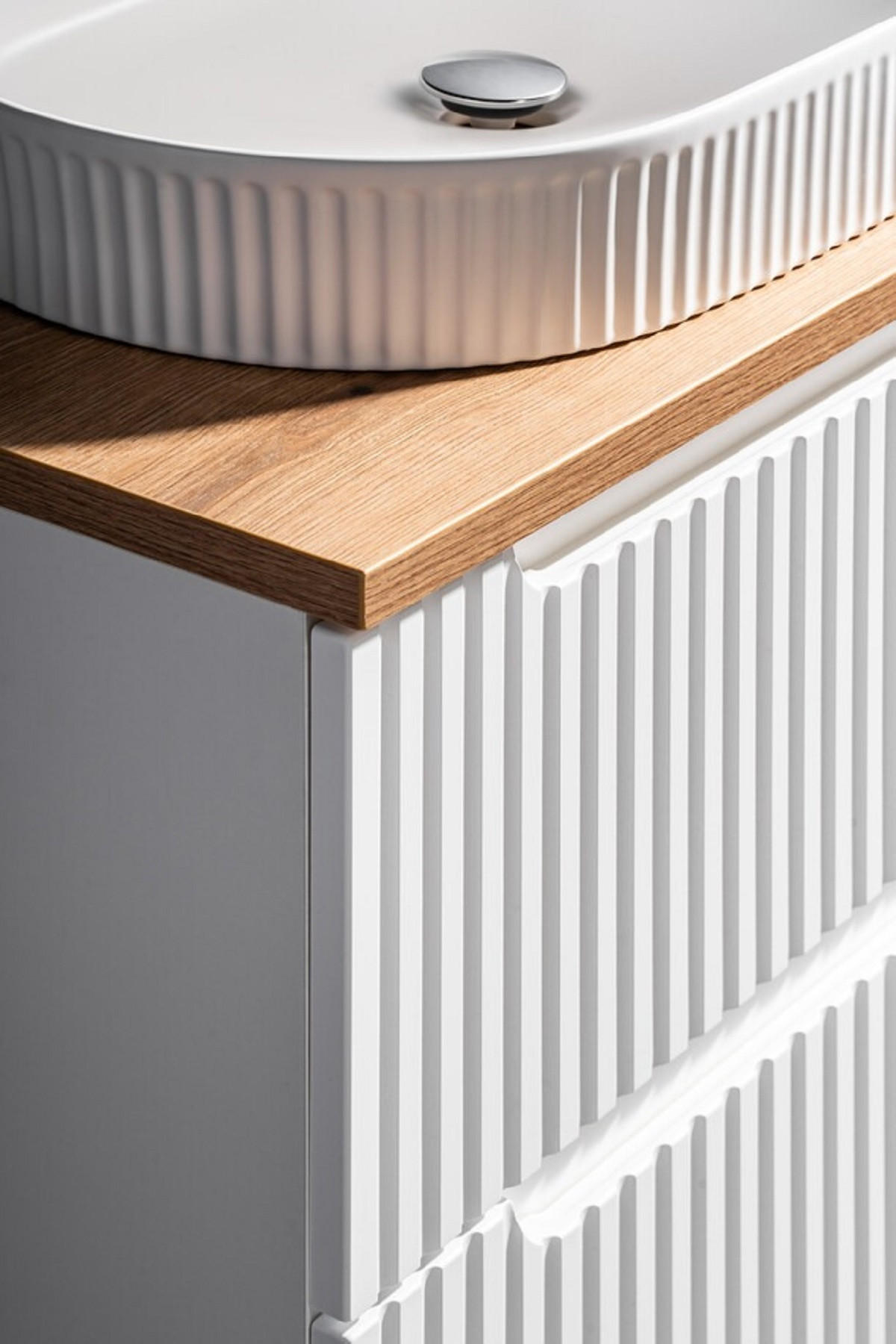 Thumbnail - Badmöbel-Set, Weiß, Eiche Artisan, Holz, Nachbildung, 2 Schubladen, 180x57x40 cm, Badezimmer, Badmöbelsets & Badmöbelser...