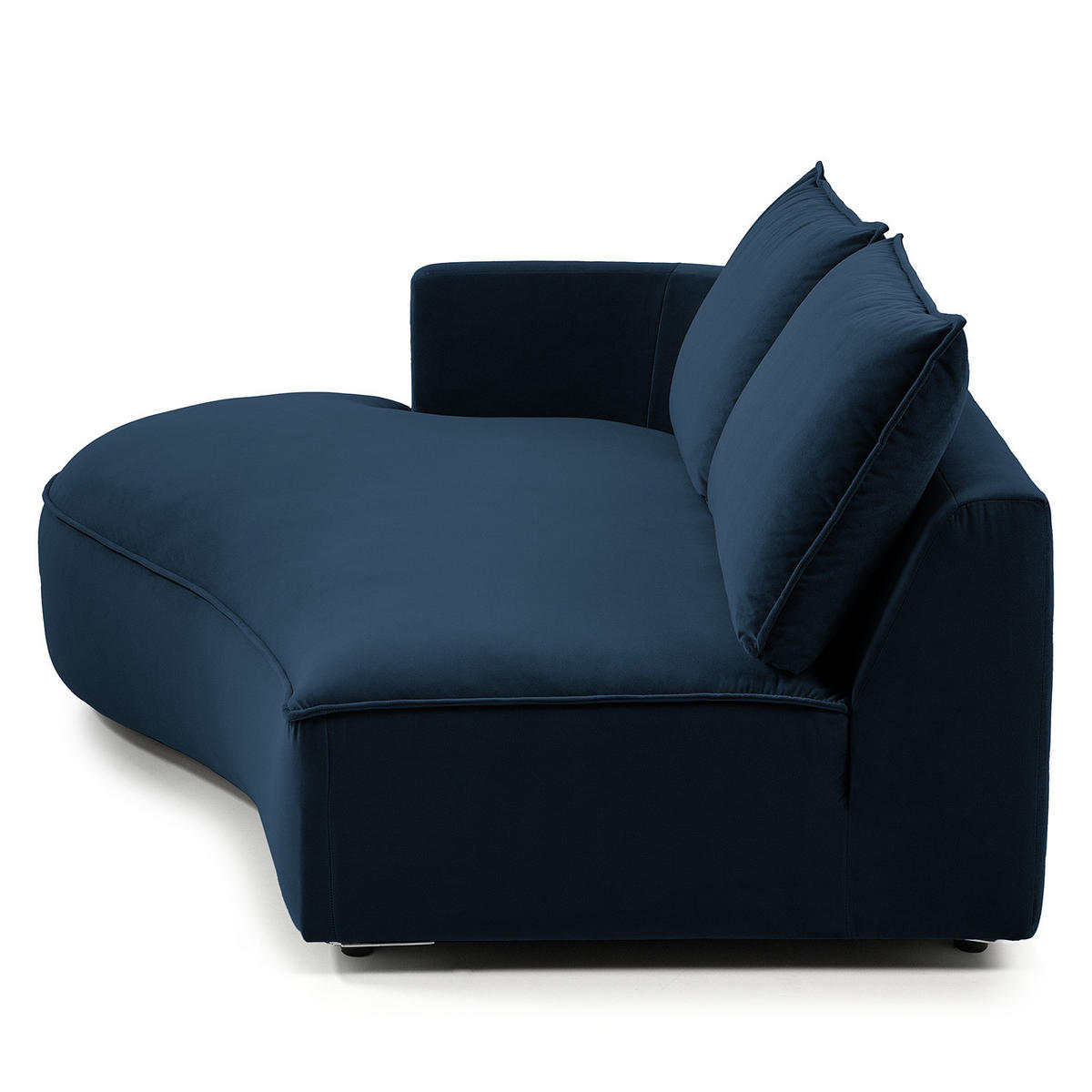 OTTOMANE - modular - Schwarz/Dunkelblau, Kunststoff/Textil (196/82/146cm) - home24